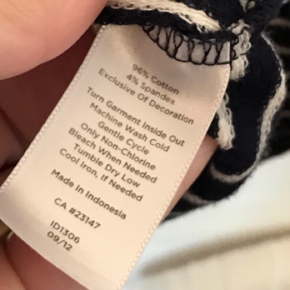 Talbots Navy and White Striped Tunic Top - Picture 3 of 7